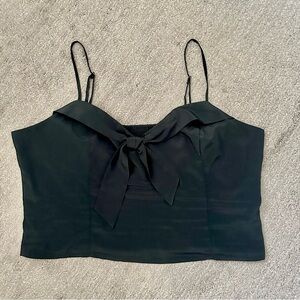 XL ModCloth Sweetheart Surprise Tie-Front Cami in Black